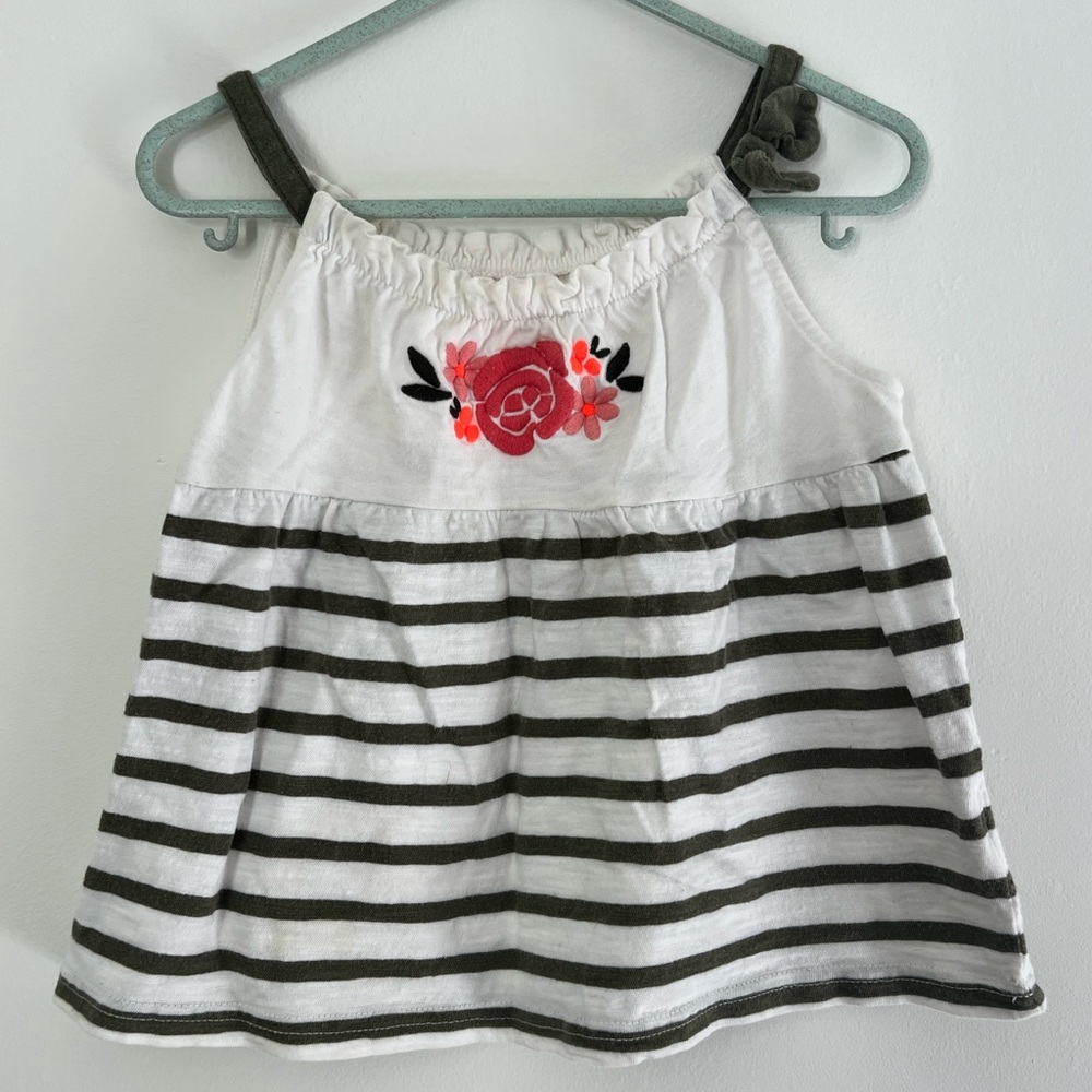 OshKosh B'gosh White and Black Camisole with Floral Design